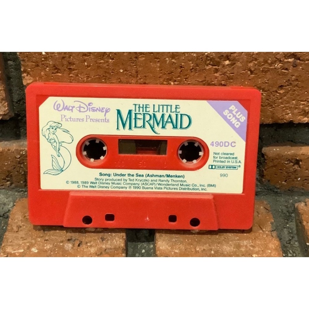 Walt Disney Storyteller The Little Mermaid Robin Hood Red Cassette Tape 490DC